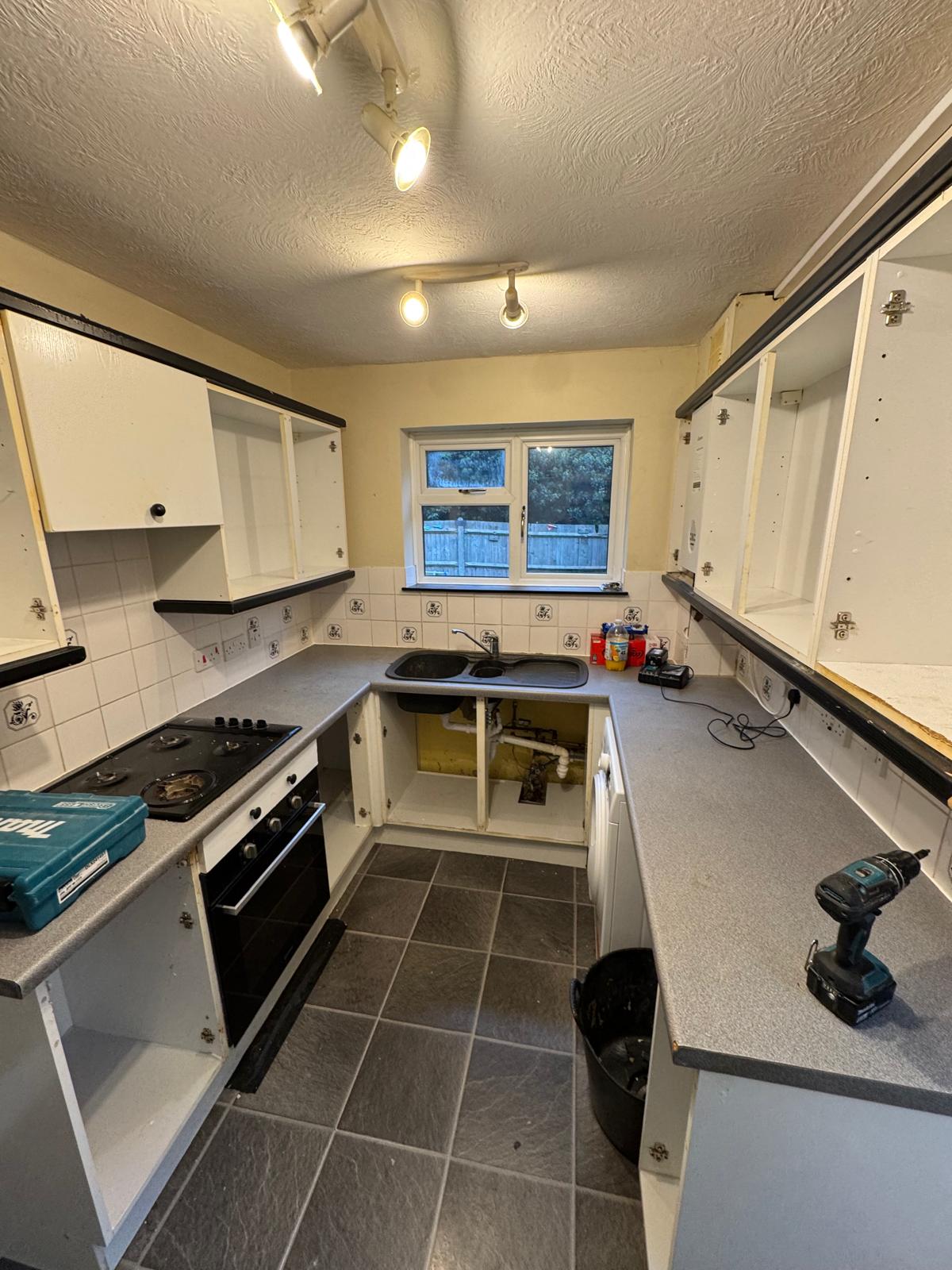 Kitchen before installation, second view